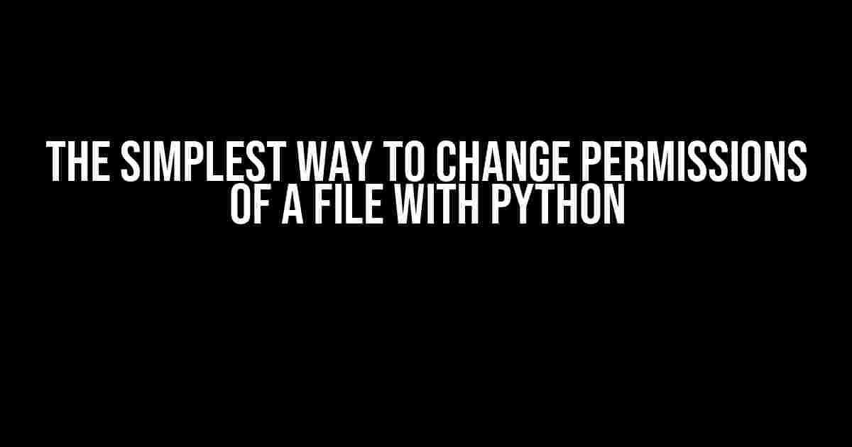 The Simplest Way to Change Permissions of a File with Python